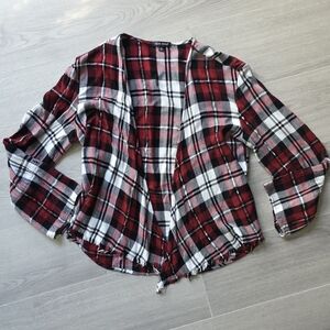 Plaid Open Front Shall